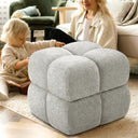 Oversized Square Storage Ottoman – Grey