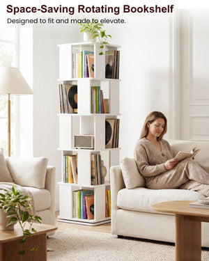 5-Tier Rotating Bookshelf Tower