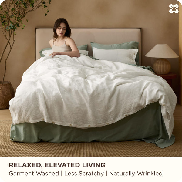 100% Linen Duvet Cover Set – Queen & King