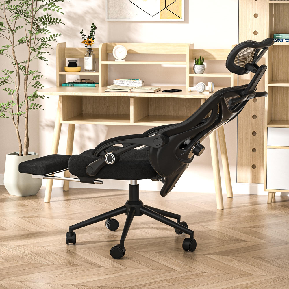 Ergonomic Office Chair with Footrest & Reclining Mesh Back