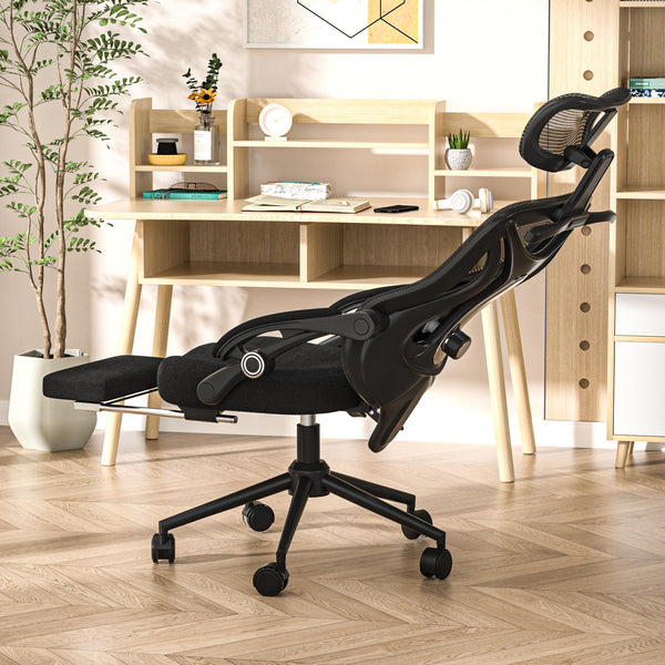 Ergonomic Office Chair with Footrest & Reclining Mesh Back