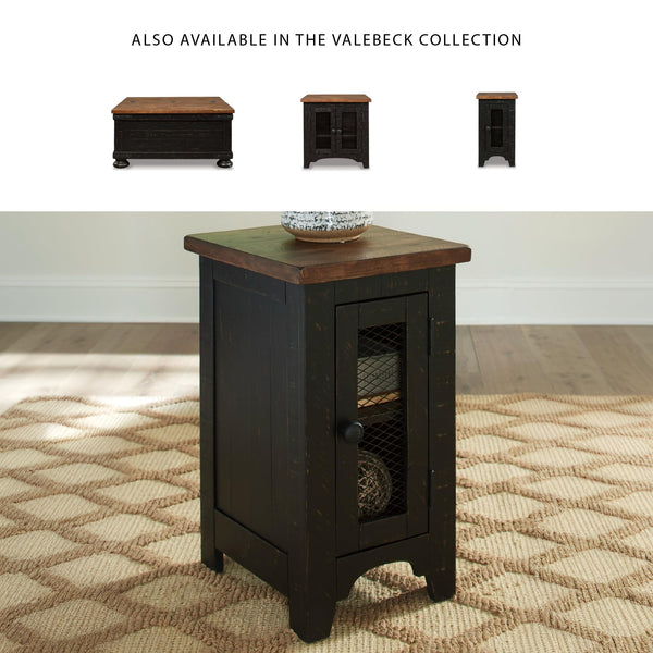 Rustic Farmhouse Chair Side End Table with Cabinet Door