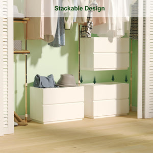 Stackable 2-Drawer Dresser Storage Cabinet