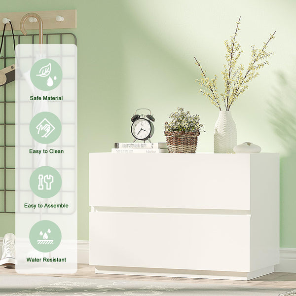 Stackable 2-Drawer Dresser Storage Cabinet