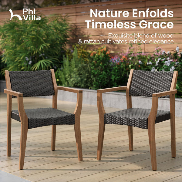 7-Piece Extendable Acacia Wood Outdoor Dining Set – Teak