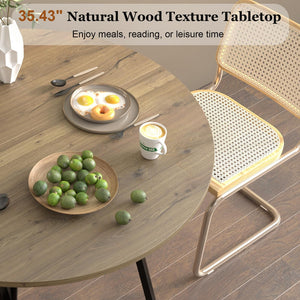 Round Dining Table Set for 4 with Upholstered Chairs
