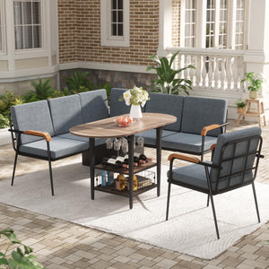 Corner Dining Table Set with Storage Bench