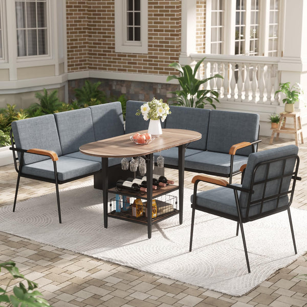 Corner Dining Table Set with Storage Bench