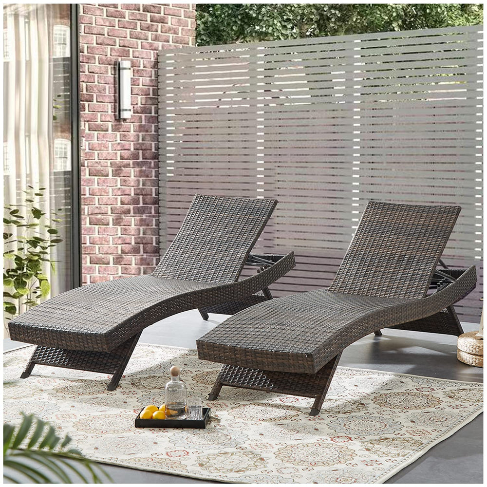 Outdoor Wicker Chaise Lounge Chair
