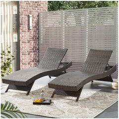 Outdoor Wicker Chaise Lounge Chair