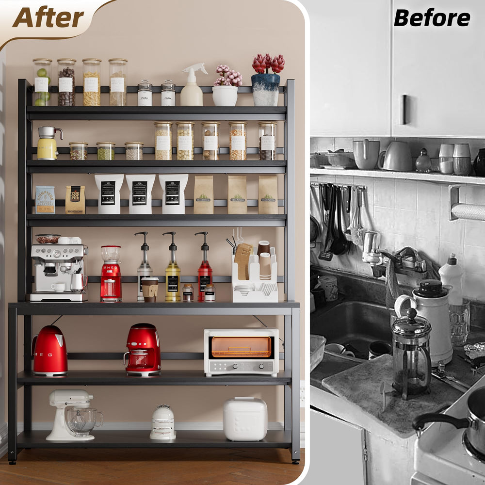 6-Tier Baker's Rack with Hutch & Storage Shelves