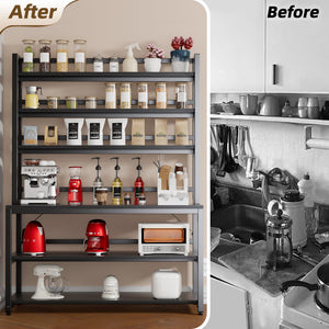 6-Tier Baker's Rack with Hutch & Storage Shelves