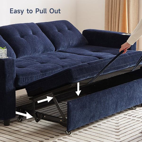 L-Shaped Sleeper Sectional Sofa with Storage Chaise