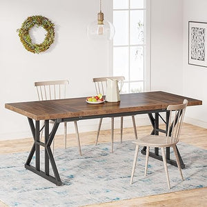 Farmhouse Dining Table 78.7-Inch for 6-8 People