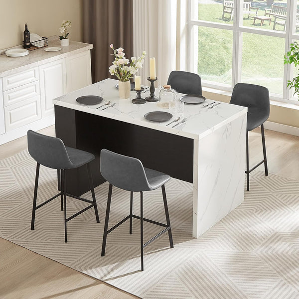 61" Kitchen Island Table with Storage, Power Outlet & LED Lights
