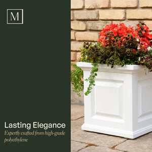 16-Inch Square Self-Watering Outdoor Planter Box, 2-Pack