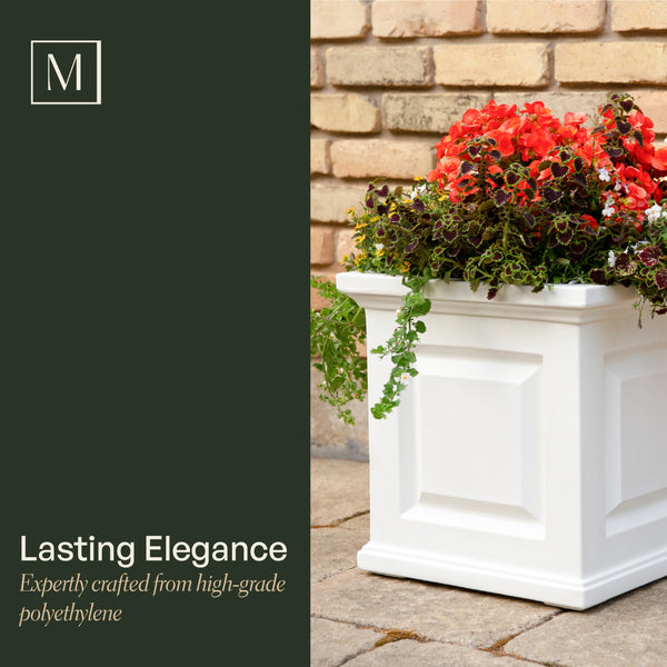 16-Inch Square Self-Watering Outdoor Planter Box, 2-Pack
