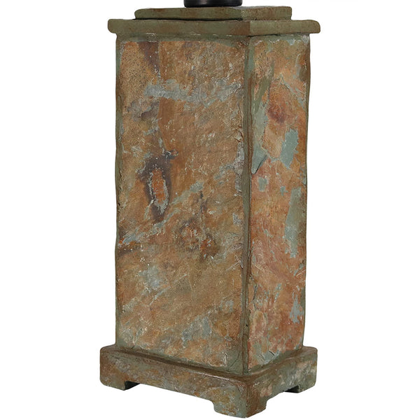 Modern Slate Outdoor Table Lamp with Cotton Shade, Set of 2