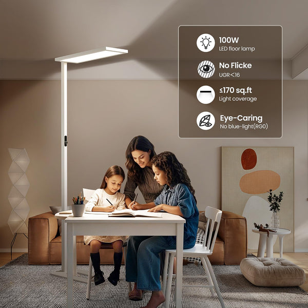 80" LED Floor Lamp, 7500LM Dimmable Full Spectrum
