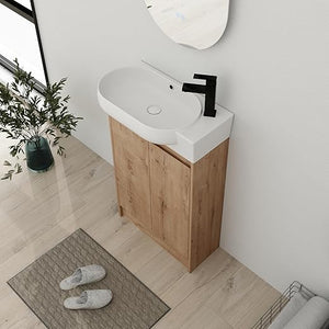 23-Inch Freestanding Bathroom Vanity with Ceramic Sink