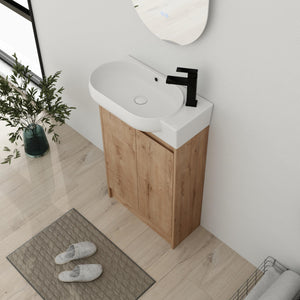 23-Inch Freestanding Bathroom Vanity with Ceramic Sink