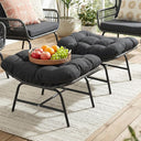 Outdoor Wicker Ottoman Set of 2