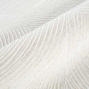 Cream Wave Texture Area Rug – Polypropylene, Rectangular, Multiple Sizes