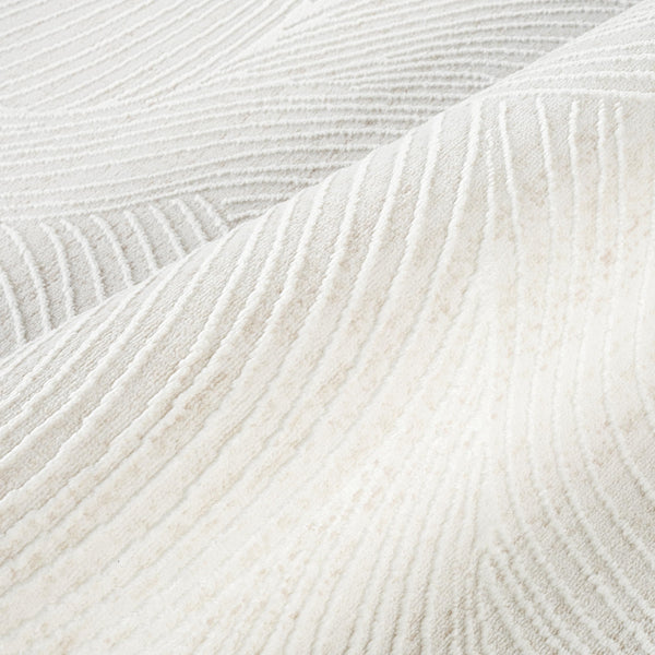 Cream Wave Texture Area Rug – Polypropylene, Rectangular, Multiple Sizes