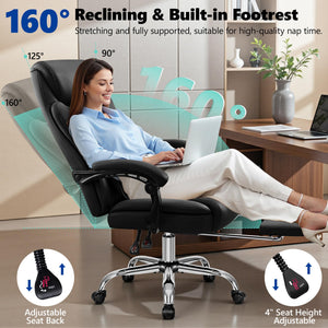 Big and Tall Office Chair 400lbs with Memory Foam Seat and Footrest