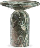Round Faux Marble End Table – Reinforced Resin Side Table