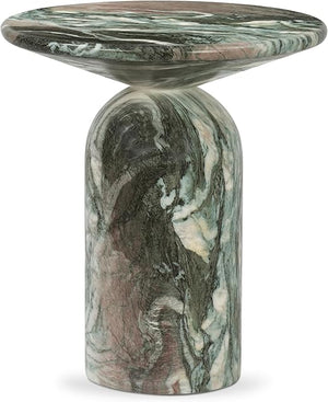 Round Faux Marble End Table – Reinforced Resin Side Table