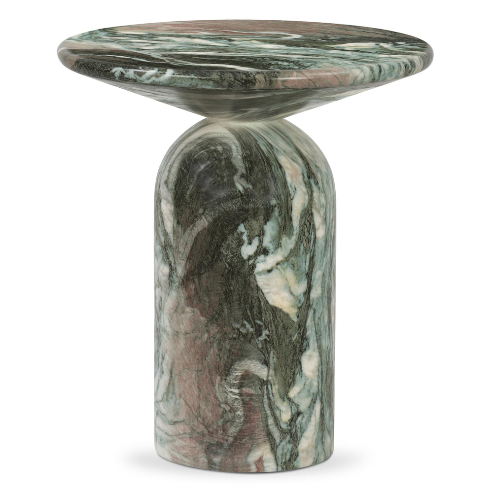 Round Faux Marble End Table – Reinforced Resin Side Table