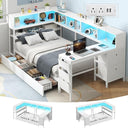 Twin Corner Bed with Desk & Storage