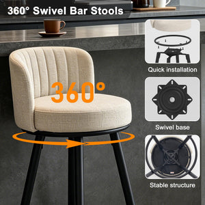 Swivel Bar Stools with Back & Footrest