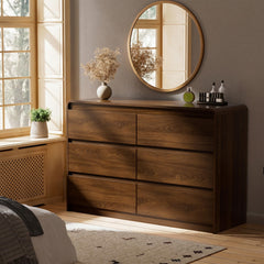 6-Drawer Dresser – Mid-Century Modern Walnut