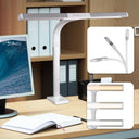 LED Clamp Desk Lamp with Extra Wide Shade, 5 Brightness Levels & 3 Color Modes