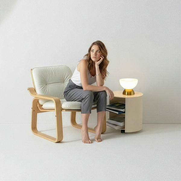 Lamina LED Table Lamp - Dimmable Mini Desk Lamp with Glass Shade, Gold