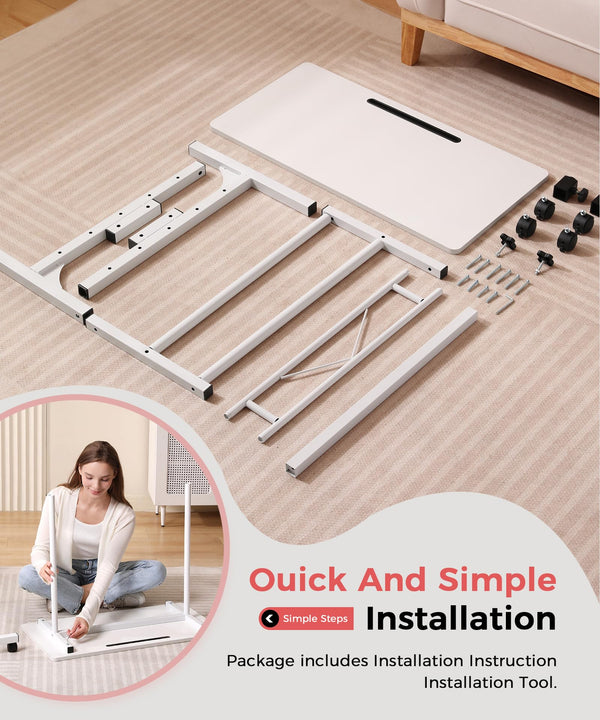 Adjustable Height Mobile Standing Desk with Wheels – 16"x31.5", 27"–43.5" Height Range