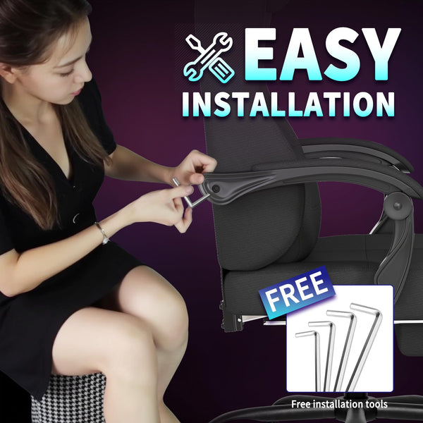 Big and Tall Ergonomic Gaming Chair with Footrest & Lumbar Support