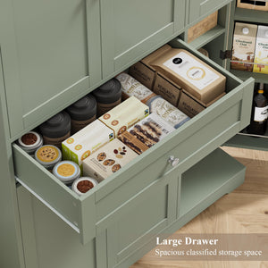 68" Tall Kitchen Pantry Storage Cabinet with Doors & Shelves