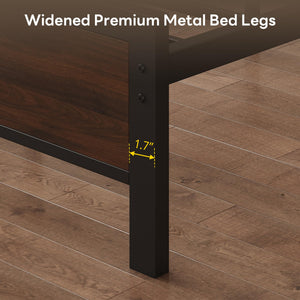 Queen & King Platform Bed Frame with Headboard | Mid-Century Modern