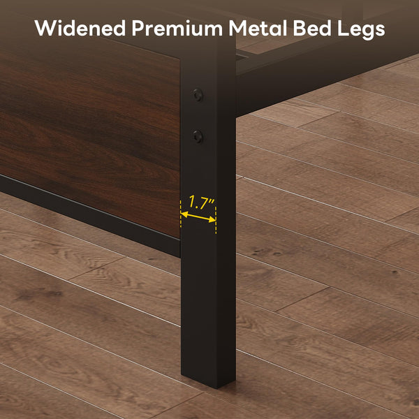 King & Queen Platform Bed Frame with Headboard