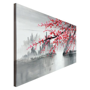 Plum Blossom Canvas Wall Art – Hand Painted Chinese Landscape Oil Painting