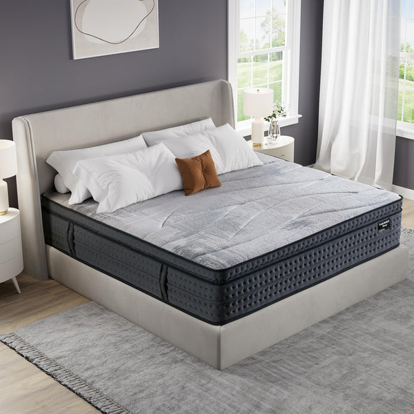 14-Inch Euro Top Hybrid Mattress – Gel Memory Foam & Pocket Springs