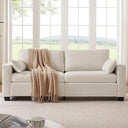 Modern Corduroy Loveseat Sofa with Removable Cover & Spring Cushions