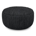 30-Inch Round Genuine Leather Pouf Ottoman
