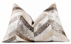 Cowhide Leather Patchwork Throw Pillow