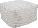 Foil Print Faux Fur Pouf – Square Ottoman 20" x 20" x 14"