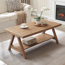 Rustic Farmhouse Coffee Table with 2-Tier Storage Shelf