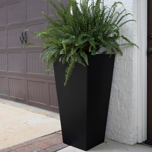 Tapered Metal Planter Box – Black